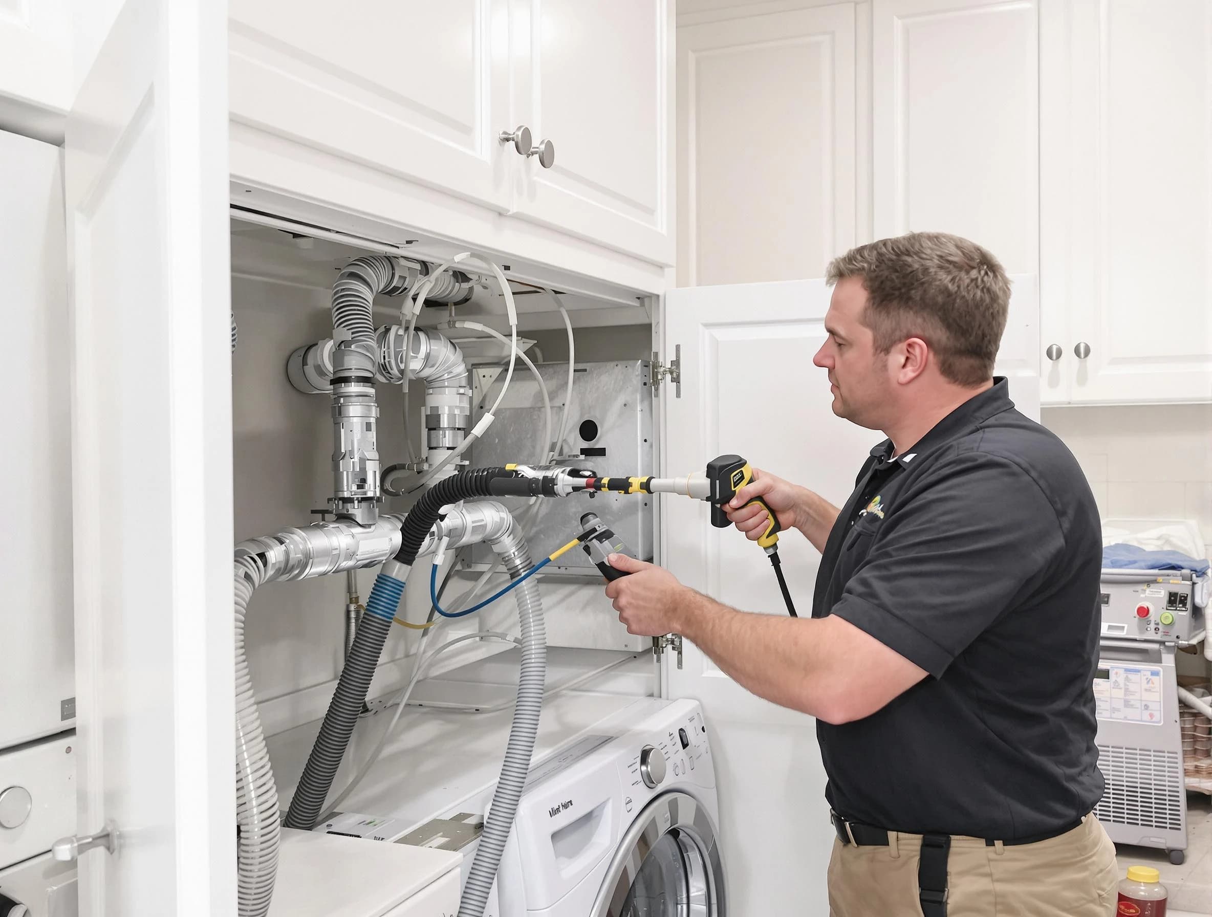 Haverhill Dryer Vent Cleaning professional removing severe blockage from a clogged dryer vent in Haverhill