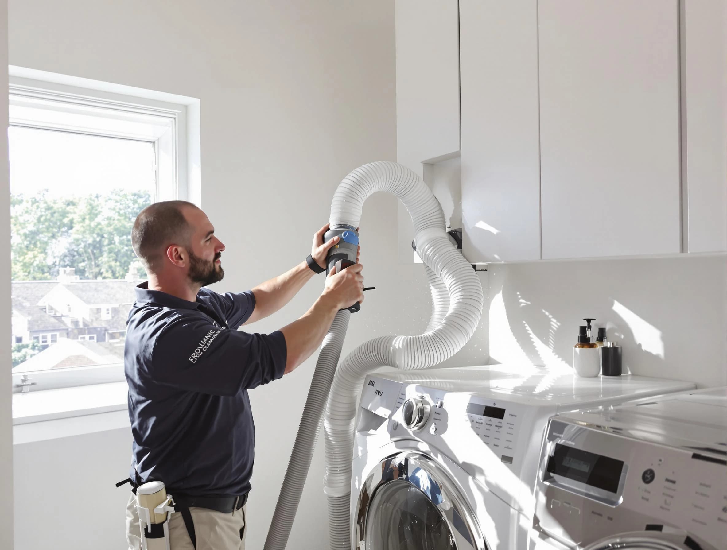 Certified Haverhill Dryer Vent Cleaning technician performing dryer vent cleaning in Haverhill