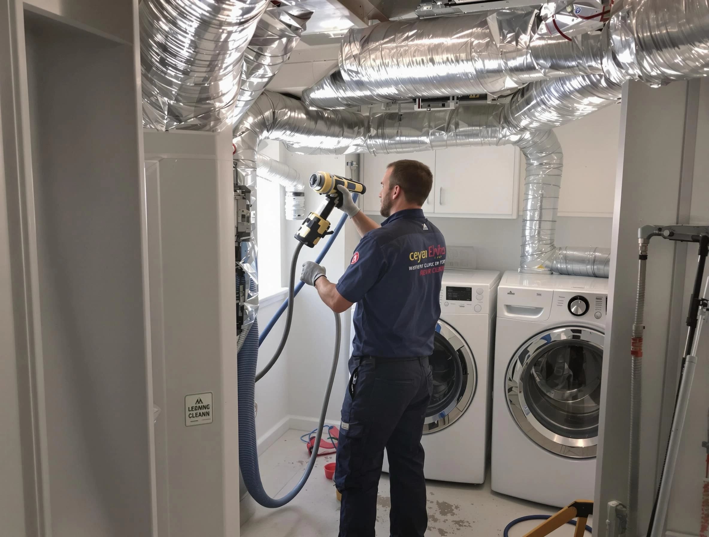 Haverhill Dryer Vent Cleaning specialist using advanced equipment for thorough duct cleaning in Haverhill