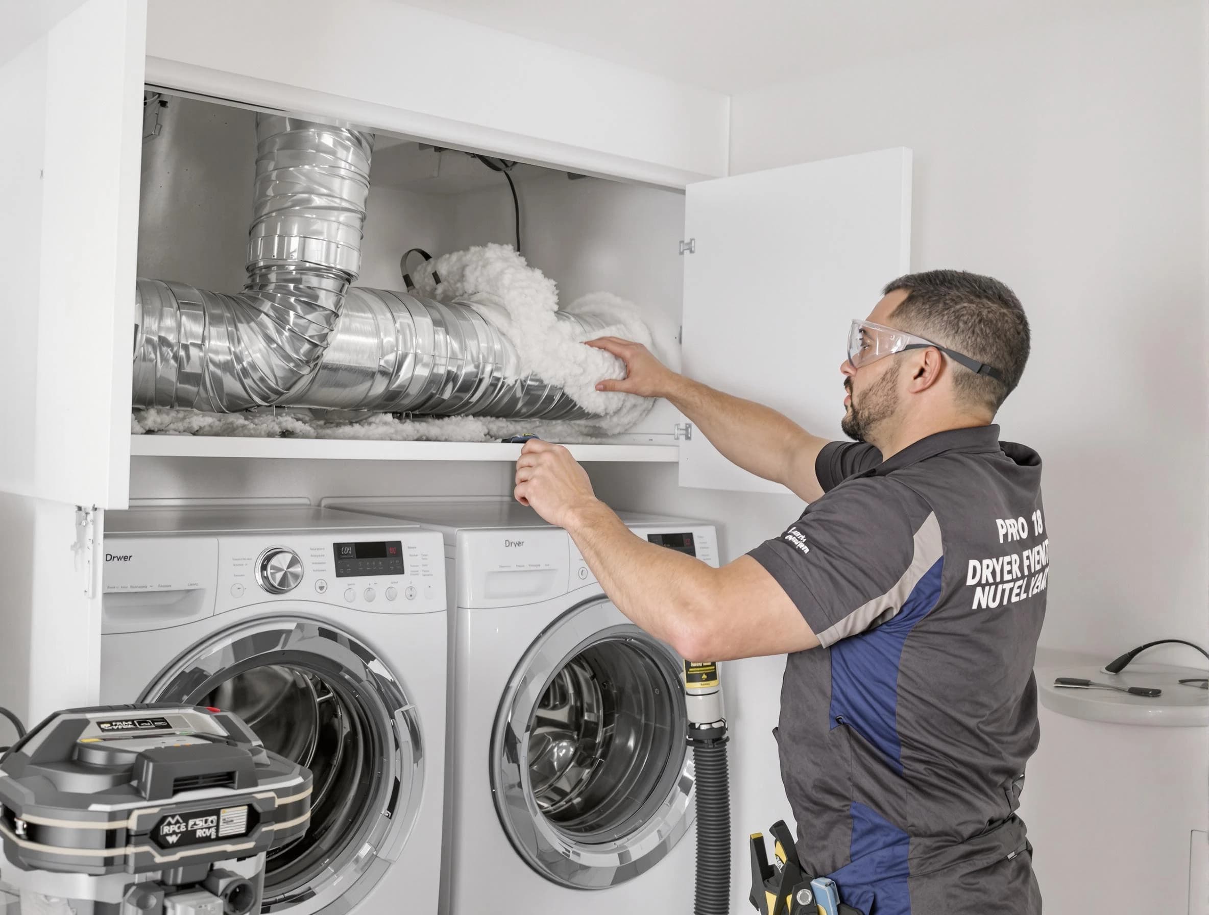 Haverhill Dryer Vent Cleaning certified technician performing specialized gas dryer vent cleaning in Haverhill
